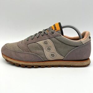 Saucony Jazz Low Pro Vegan Shoes Mens 9 Charcoal Orange Textile Retro Sneakers